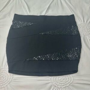 Torrid Black Party Black Sequin Stretch Mini Skirt Size 1X